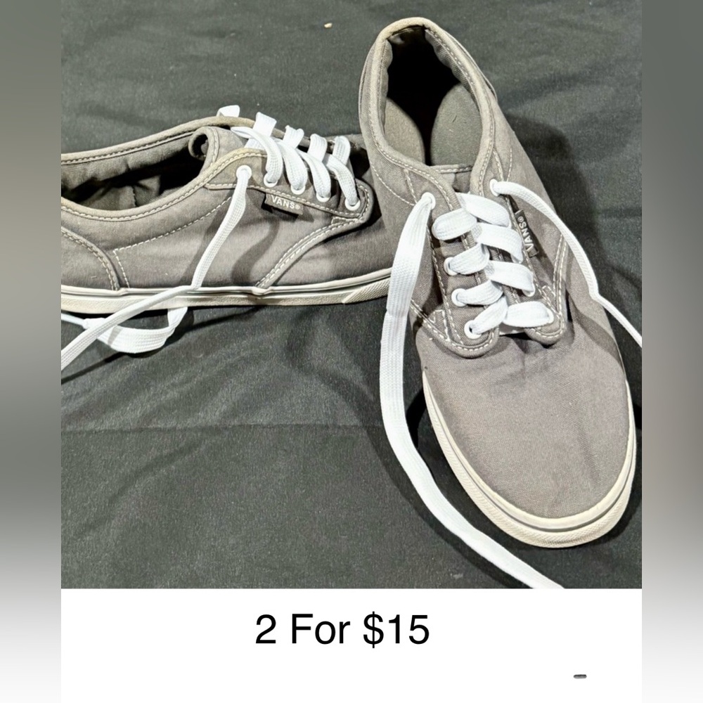 Vans: Gray Sneakers with White laces-Woman’s Size 7.5